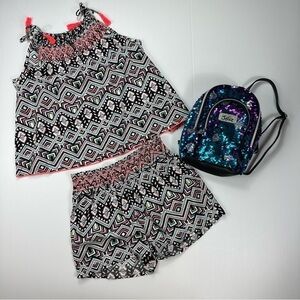 Justice Girls Mathcing Set  Backpack Bundle Sz 12-16 Y